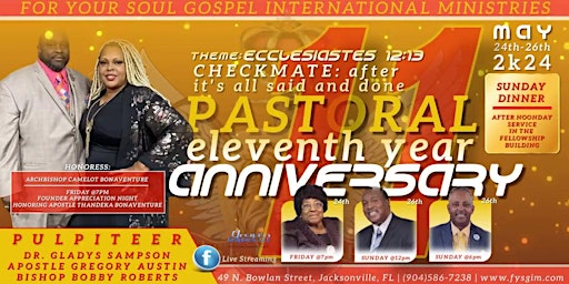 Imagem principal do evento 11th Year Pastoral Anniversary
