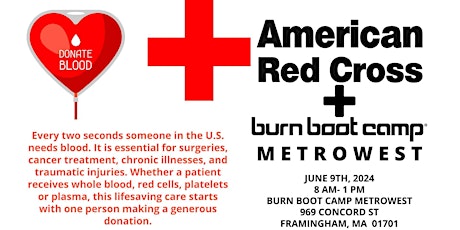 American Red Cross Blood Drive at Burn Boot Camp MetroWest primary image