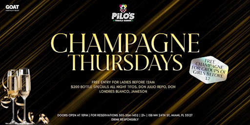 Imagem principal do evento Pilo's Paradise: Free Champagne, VIP Entry & Bottle Specials!