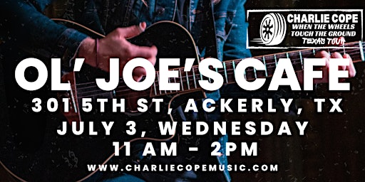 Image principale de Charlie Cope Live & Acoustic @ Ol' Joe's Cafe