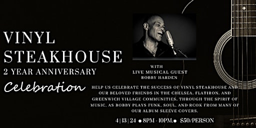 Imagem principal do evento Vinyl Steakhouse | 2 Year Anniversary Party