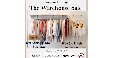 Warehouse Sale $10-$25-$50