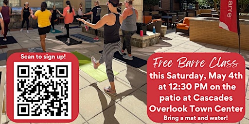 Pure Barre Pop Up at Cascades! primary image