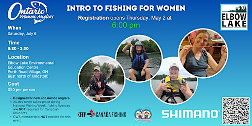 Primaire afbeelding van Ontario Women Anglers - Intro to Fishing for Women Workshop at Elbow Lake