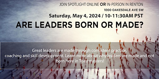 Imagem principal do evento Are Leaders Born or Made?