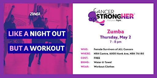 Cancer StrongHER Zumba  – May 2, 2024 primary image