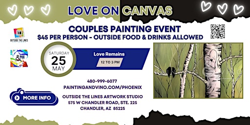 Imagem principal do evento Love on Canvas - Couples Painting Event -  Love Remains