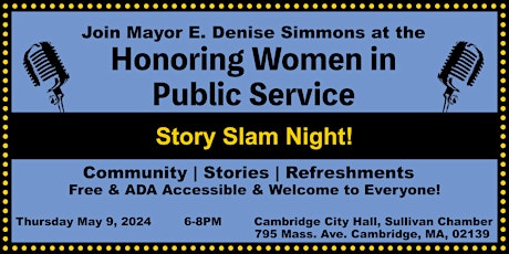 Honoring Women in Public Service Story Slam Night!