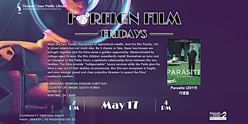 Imagem principal do evento Foreign Film Fridays: Parasite 기생충 (2019)