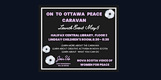 Imagem principal do evento On to Ottawa Peace Caravan Launch Event