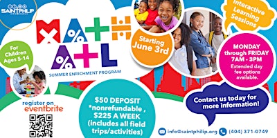 MATH ATL Summer Enrichment Program sponsored by Saint Philip AME Church primary image