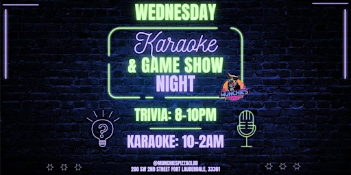 Hauptbild für Game Show Trivia Karaoke Wednesdays at Munchie's Pizza Club