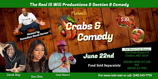 Imagem principal do evento Crabs & Comedy