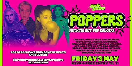 Image principale de POPPERS nothing but pop bangers! FRI MAY 3RD