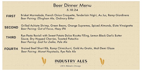 Industry Ales Beer Dinner
