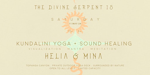 Image principale de Divine Serpent Kundalini Yoga & Sound Bath (May 11th, 2024)