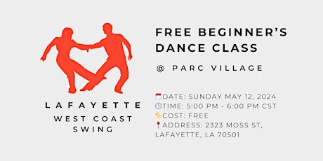 West Coast Swing - Free Beginner's Dance Class  For Adults @ Parc Village