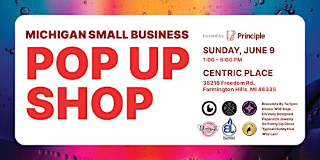 Michigan Small Business Pop Up Shop hosted by Principle