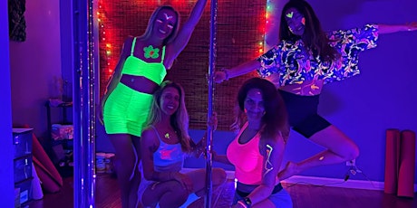 RSVP through SweatPals: Blacklight Pole Dancing Party | $44.00/person