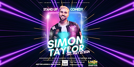 Imagem principal do evento Simon Taylor | Saturday, May 25th @ The Lemon Stand