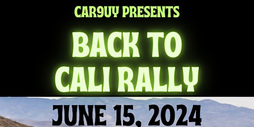 Back to Cali Rally primary image