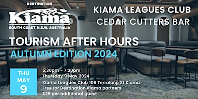 Tourism After Hours Autumn  2024 Networking Event @ Kiama Leagues primary image