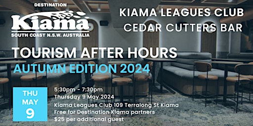 Image principale de Tourism After Hours Autumn  2024 Networking Event @ Kiama Leagues