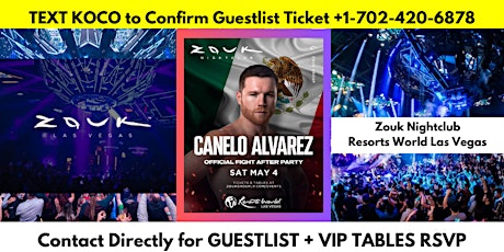 Zouk Nightclub (Koco's Guestlist Resorts World EDM Hiphop CANELO Afterparty