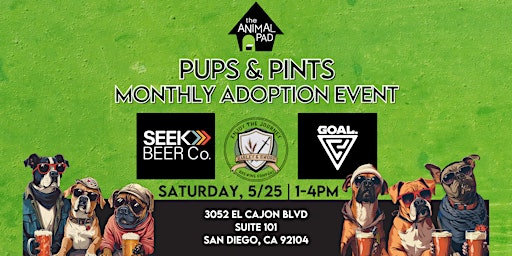 Immagine principale di Pups & Pints: Monthly Adoption Event 
