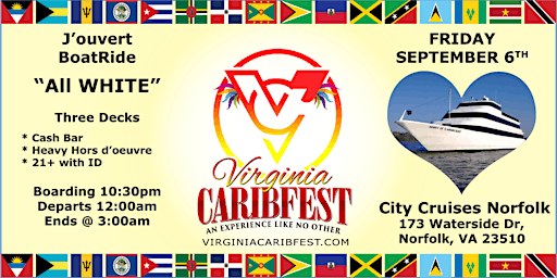 Imagem principal do evento CaribFest J'ouvert "ALL WHITE" Boatride