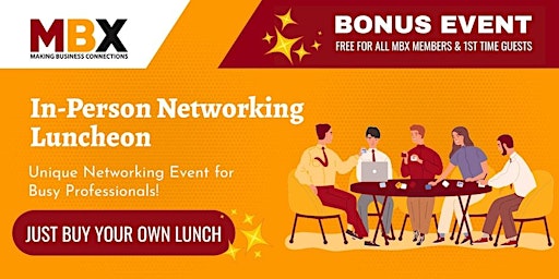 Imagem principal do evento BONUS EVENT: Fairfax VA  In-Person Networking