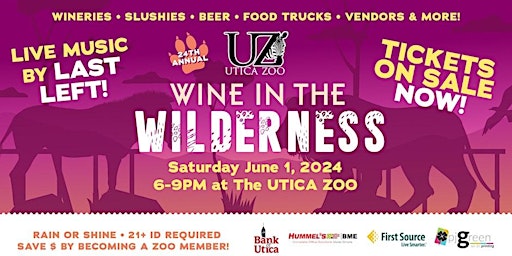 Immagine principale di 2024 Utica Zoo Wine in the Wilderness 