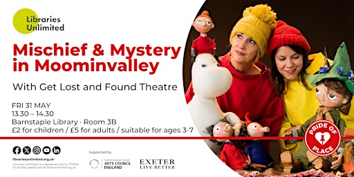 Imagem principal do evento SOLD OUT Mischief & Mystery in Moominvalley at Barnstaple Library