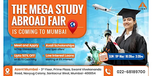 Imagem principal do evento Azent Mega Study Abroad Fair In Mumbai (USA | CAN)