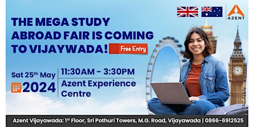 Primaire afbeelding van Azent Mega Study Abroad Fair In Vijayawada (UK | AUS)