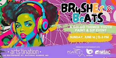 Imagen principal de Brushes and Beats: A Go-Go Themed Youth Paint and Sip (June)
