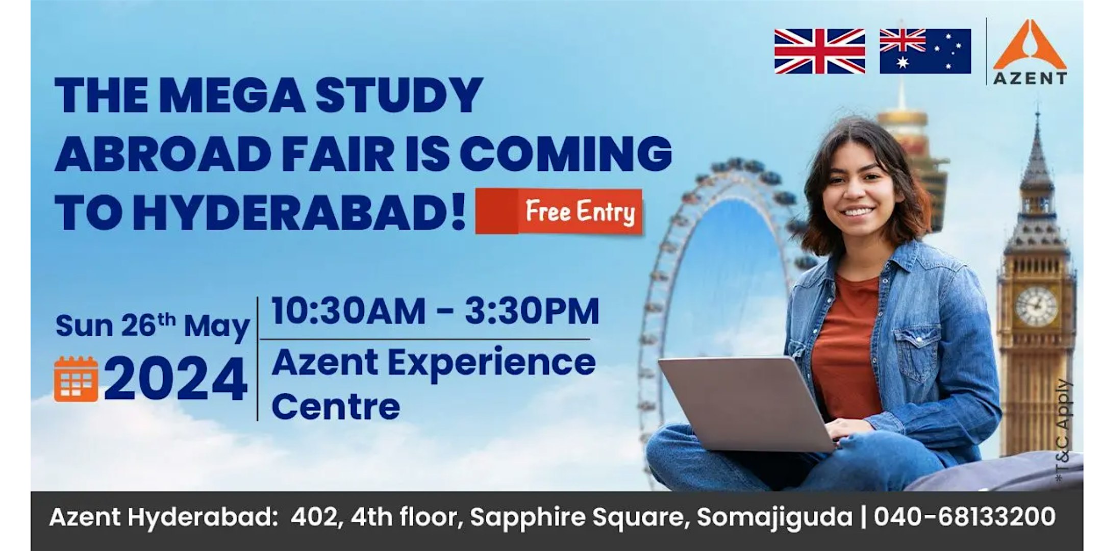 Azent Mega Study Abroad Fair In Hyderabad (UK | AUS)