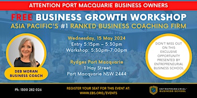 Imagem principal do evento Free Business Growth Workshop - Port Macquarie (local time)