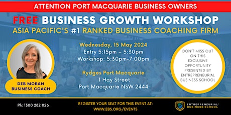 Free Business Growth Workshop - Port Macquarie (local time)