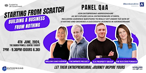 Hauptbild für Starting From Scratch : Local Entrepreneurs Panel Q & A Evening
