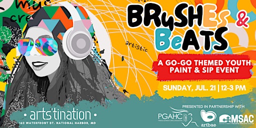 Imagem principal do evento Brushes and Beats: A Go-Go Themed Youth Paint and Sip (July)