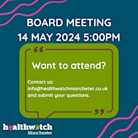 Imagen principal de Healthwatch Manchester Board Meeting