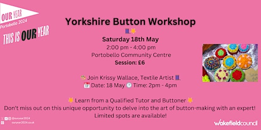 Image principale de Yorkshire Button Making Workshop