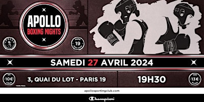 Immagine principale di Apollo Boxing Nights 15/06/24 - Apollo Paris 19 