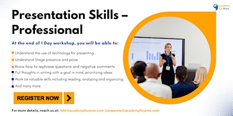 Presentation Skills – Professional Workshop in Detroit, MI on May 6th, 2024