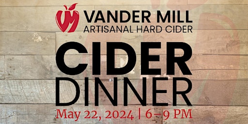 Cider Pairing Dinner at Vander Mill primary image