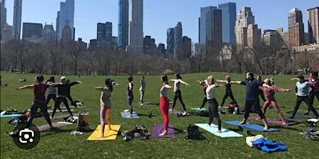 Yoga in Central Park with @RobbySockRocker