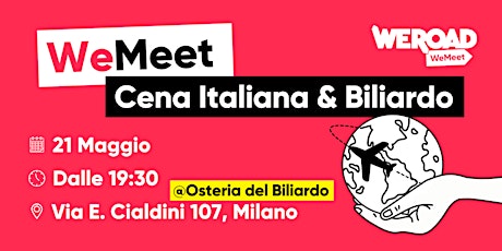 WeMeet | Cena Italiana & Biliardo