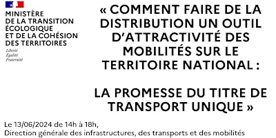 Hauptbild für Evènement titre de transport unique et distribution ouverte