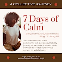 7 Days Of Calm : A Community Nervous System Journey primary image